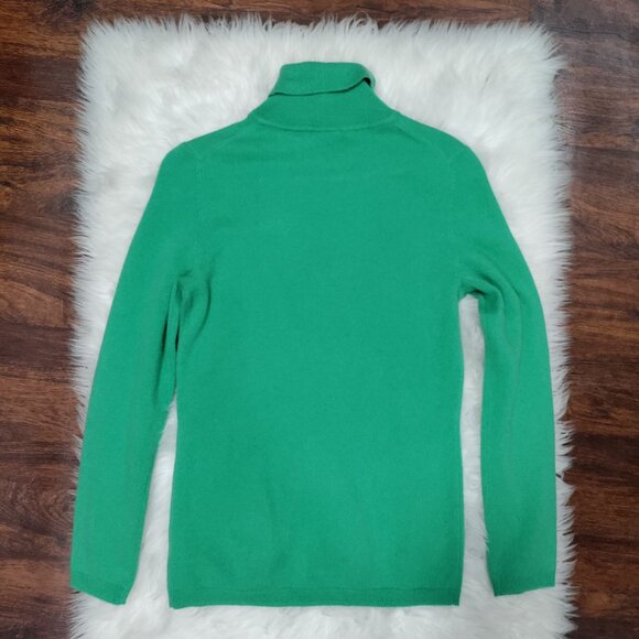 John Lewis Green Soft Cashmere Turtleneck Pullover Sweater Women's Size 8 - Picture 3 of 12